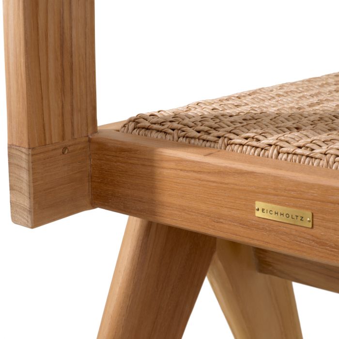 Outdoor Dining Chair Niclas natural teak natural faux rattan