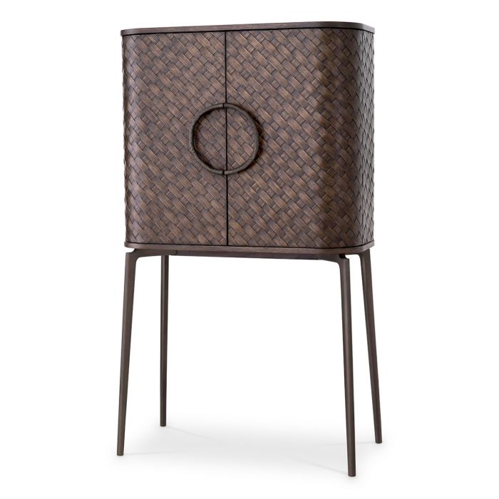 Bar Cabinet Nilsson oak veneer bronze finish