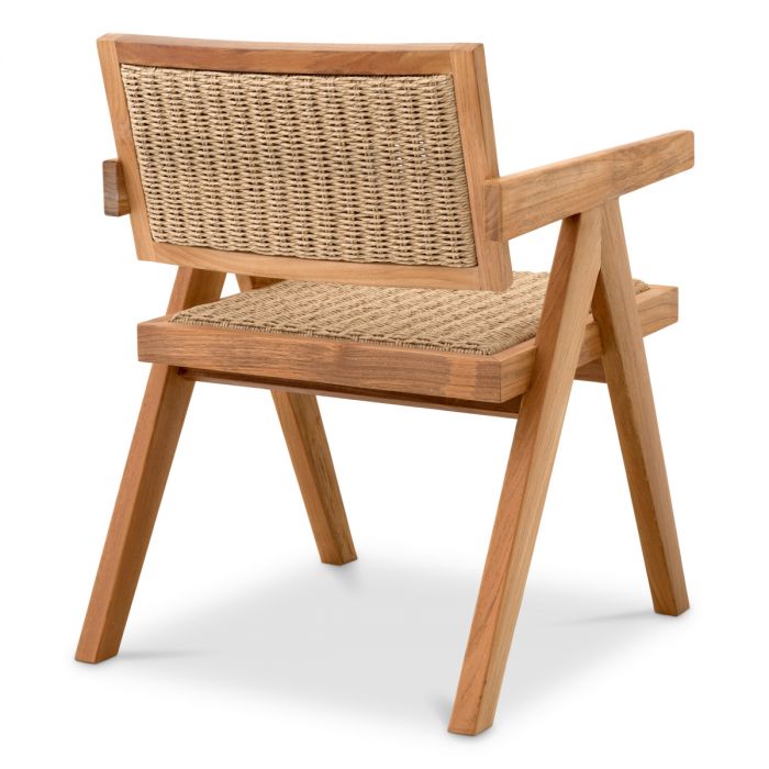 Outdoor Dining Chair Kristo natural teak natural faux rattan