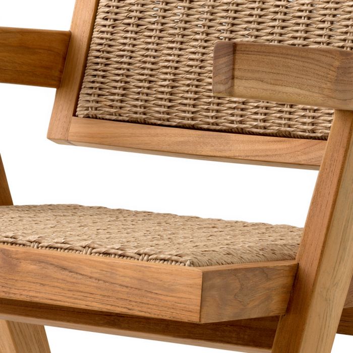 Outdoor Dining Chair Kristo natural teak natural faux rattan