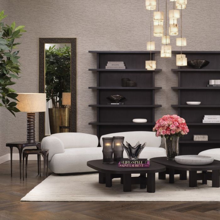 Side Table Deacon black nickel finish set of 2