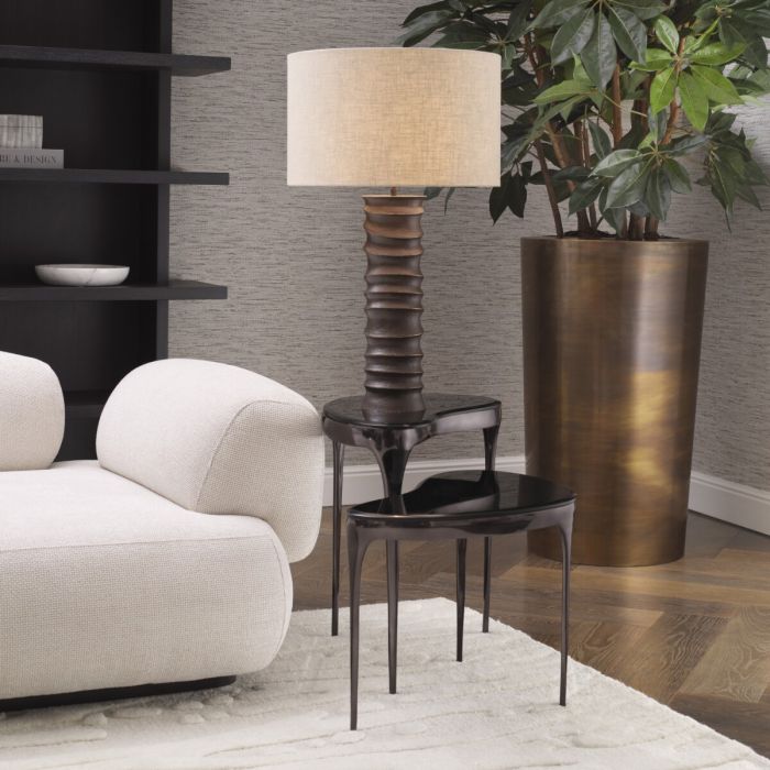 Side Table Zena black nickel finish set of 2