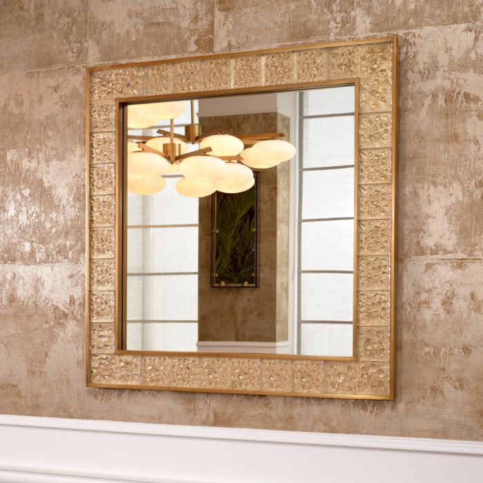 Mirror Mellot square vintage brass finish