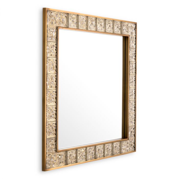 Mirror Mellot square vintage brass finish
