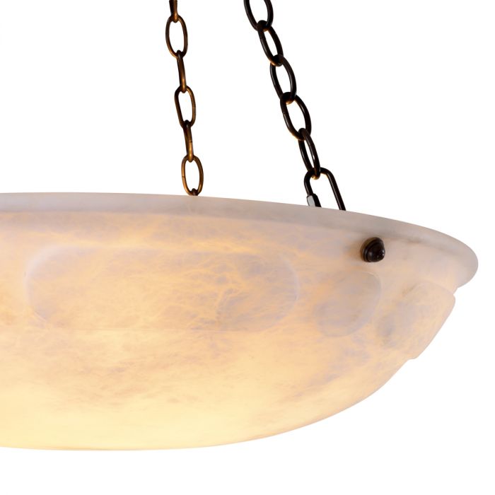 Chandelier Novara bronze highlight finish alabaster