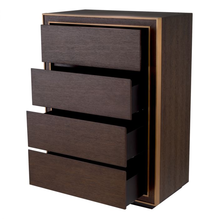 Drawer Dresser Camelot Tall brown oak veneer