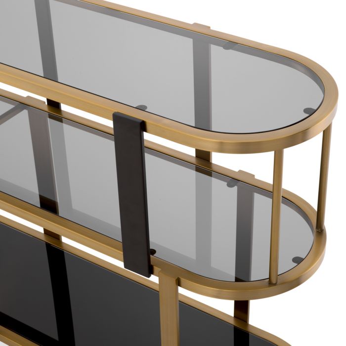 Cabinet Clio Round low brushed brass finish