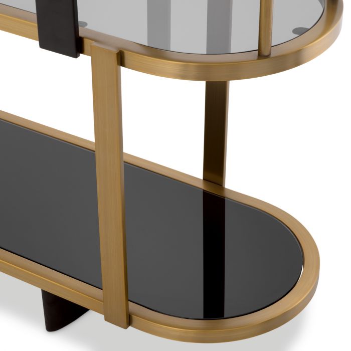 Cabinet Clio Round low brushed brass finish