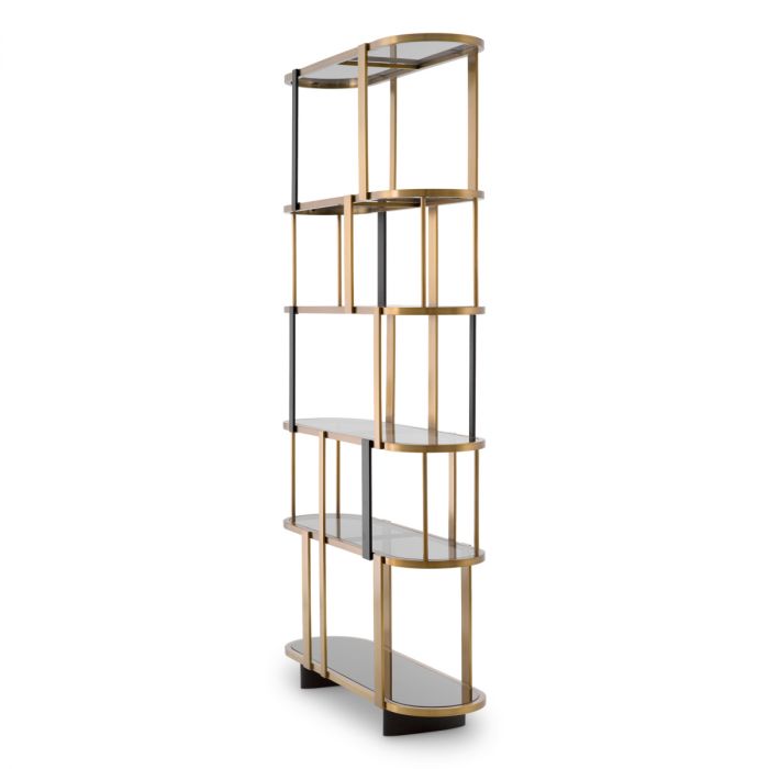 Cabinet Clio Round brushed brass finish
