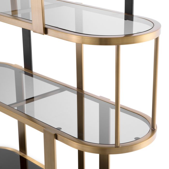 Cabinet Clio Round brushed brass finish