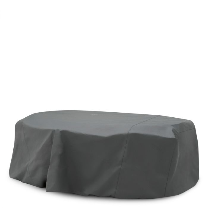 Outdoor Dining Table Volterra Oval bronze finish grey ceramic