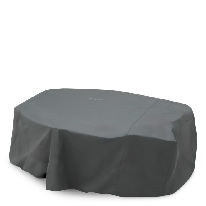 Outdoor Dining Table Volterra Oval bronze finish grey ceramic