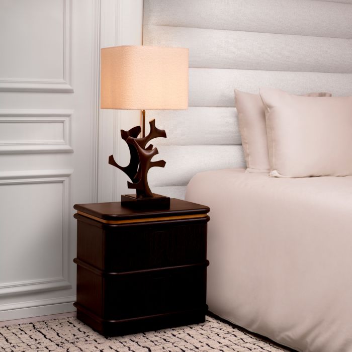 Nightstand Costanzo charcoal grey oak veneer