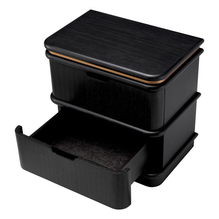 Nightstand Costanzo charcoal grey oak veneer