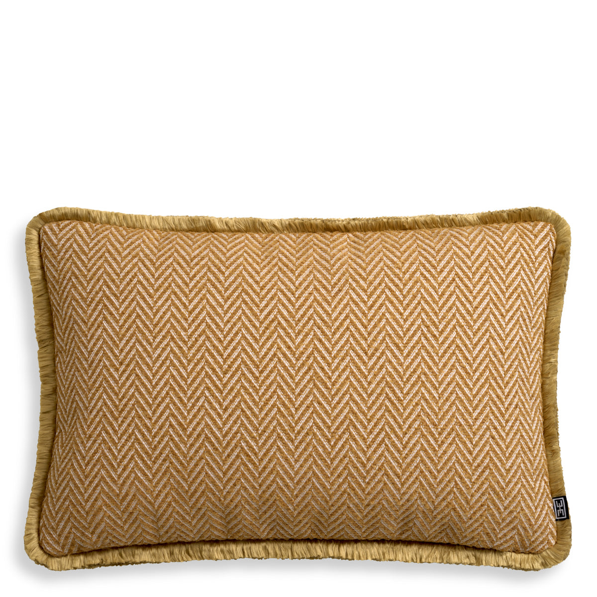 Herringbone Pattern Fringed Pillow Kauai | Eichholtz Manhattan