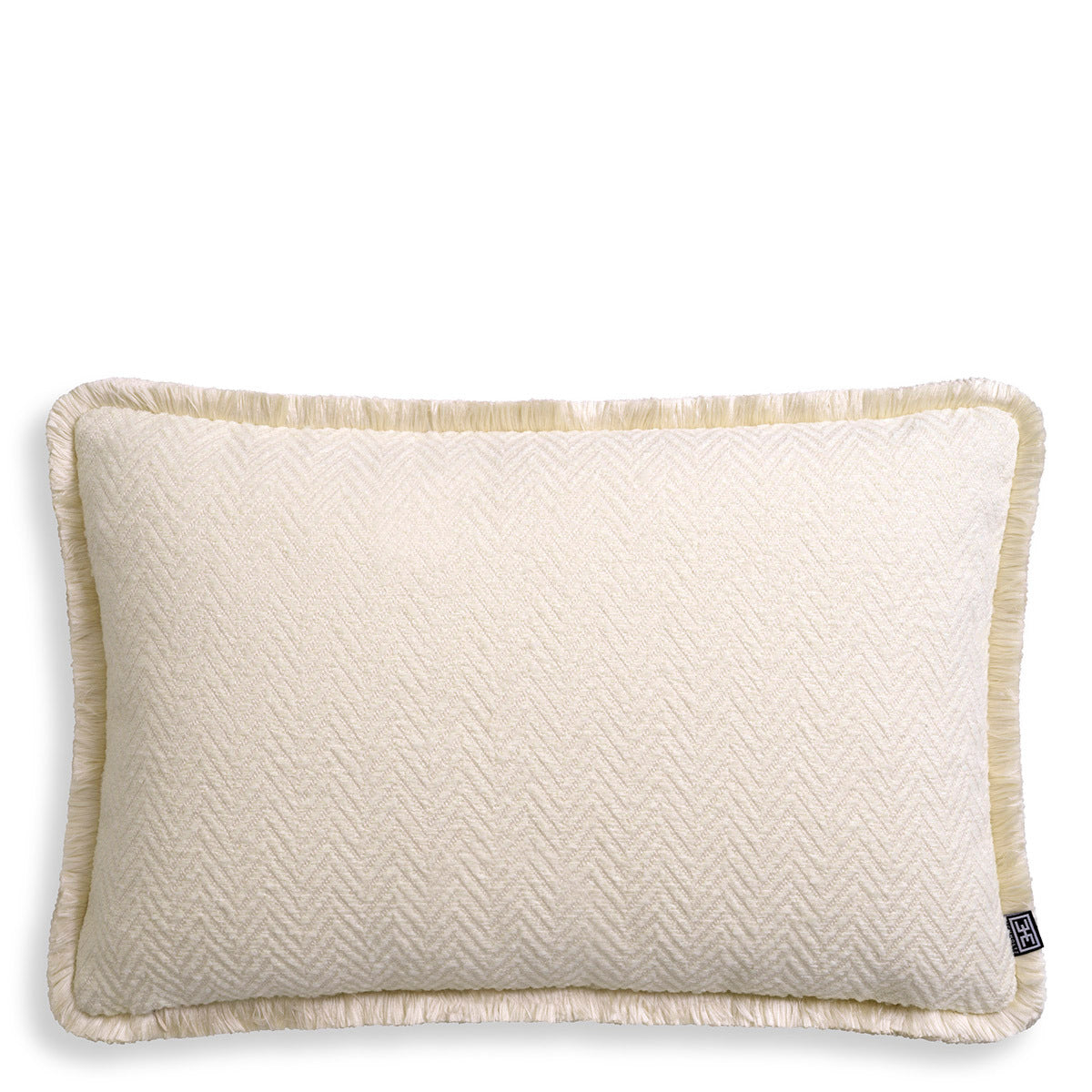 Herringbone Pattern Fringed Pillow Kauai | Eichholtz Manhattan