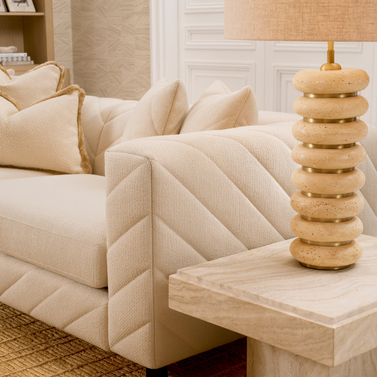 Herringbone Pattern Fringed Pillow Kauai | Eichholtz Manhattan