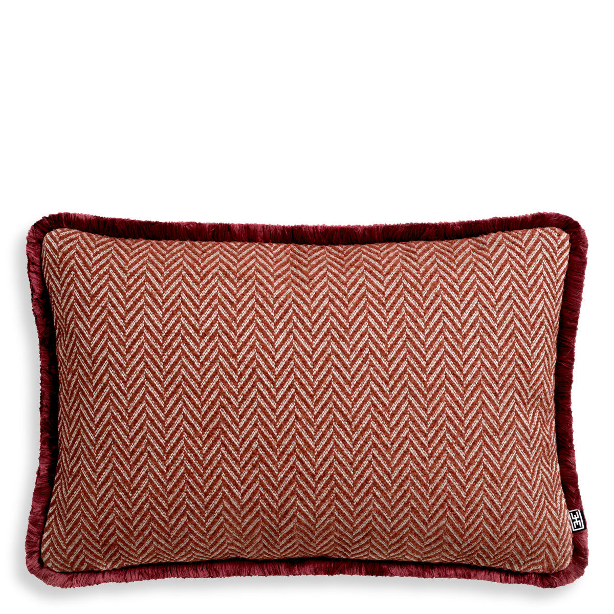 Herringbone Pattern Fringed Pillow Kauai | Eichholtz Manhattan