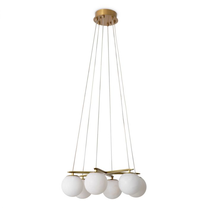Chandelier Morro alabaster antique brass finish