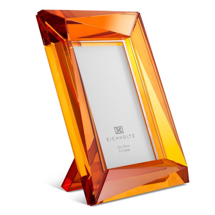 Picture Frame Obliquity L crystal orange glass set of 2