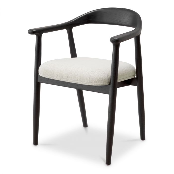 Dining Chair Beale classic black finish sentier cream
