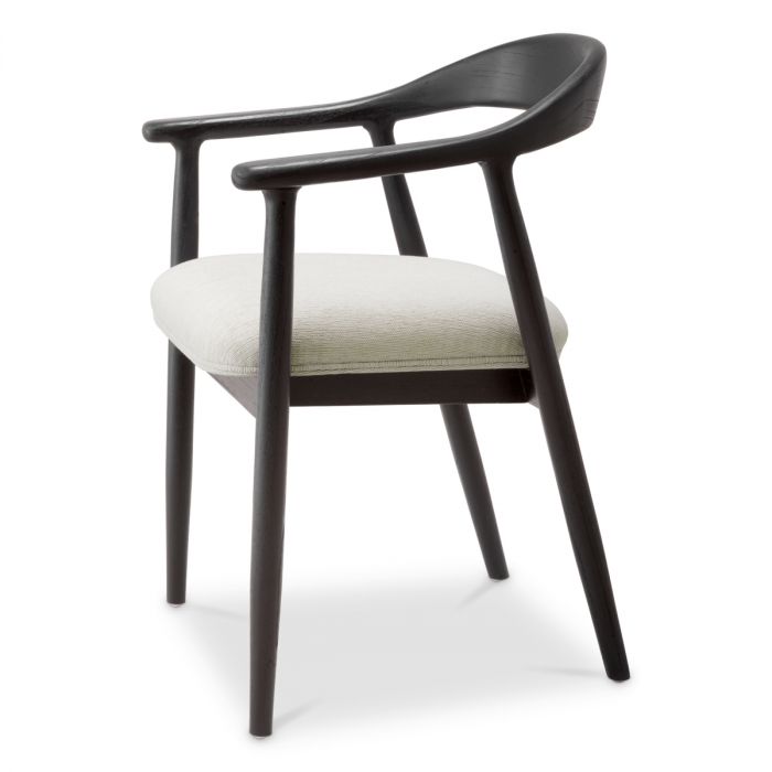 Dining Chair Beale classic black finish sentier cream