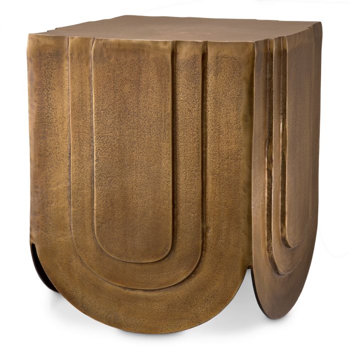 Side Table Gubbio antique brass finish