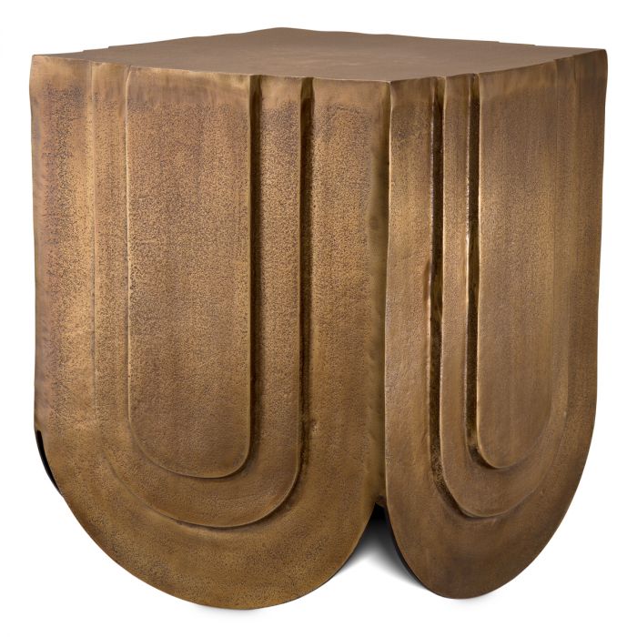 Side Table Gubbio antique brass finish