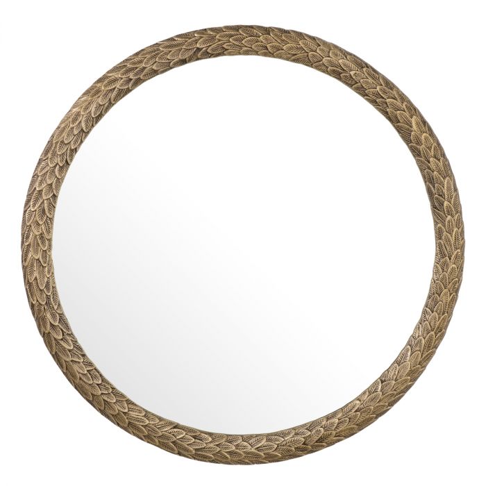 Mirror Soave antique brass finish