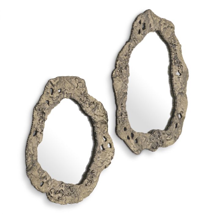 Mirror Foggia antique brass finish set of 2