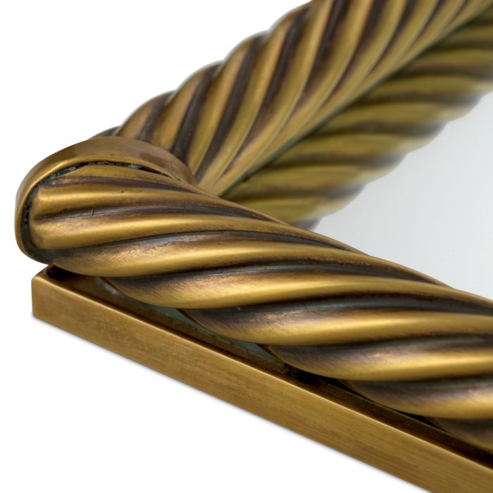 Tray Salvi Rectanguar L vintage brass finish