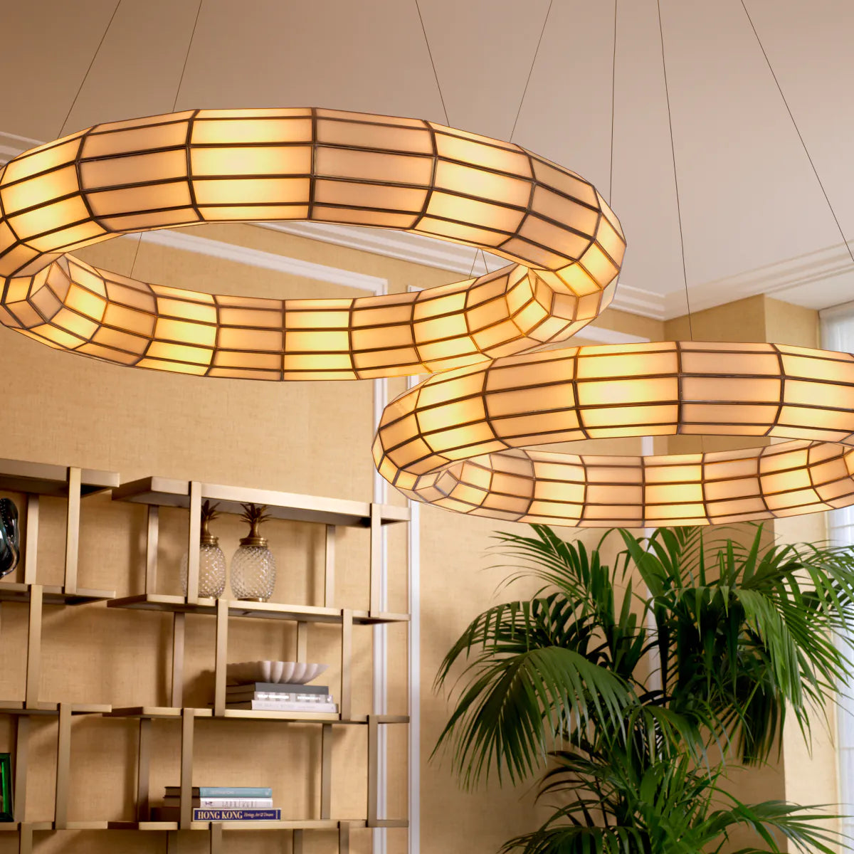 Glass Panels Round Chandelier Ronco | Eichholtzmh.com