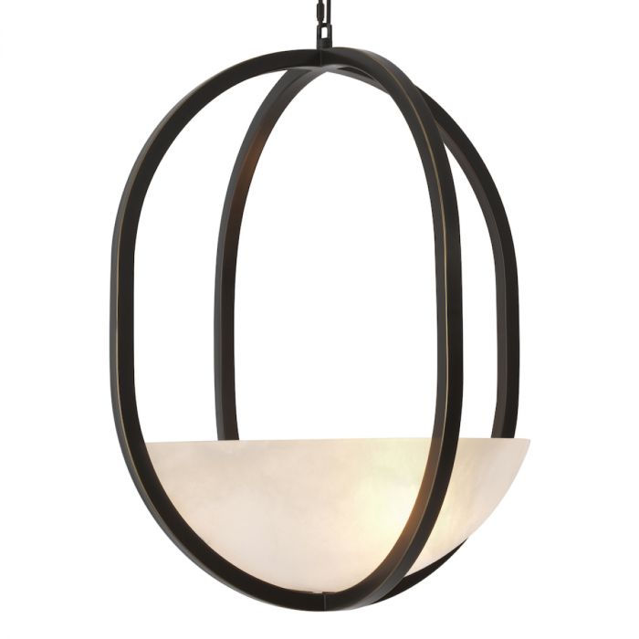 Chandelier Scapa bronze highlight finish alabaster