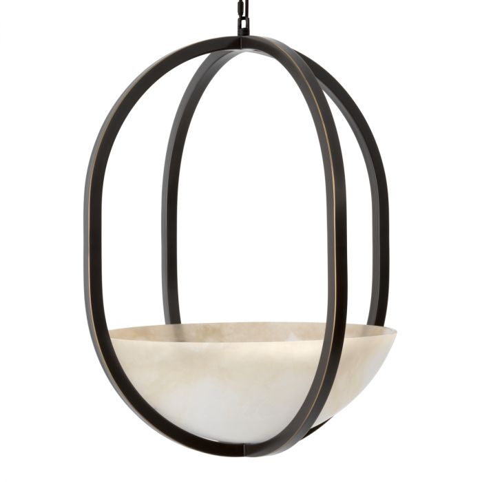 Chandelier Scapa bronze highlight finish alabaster