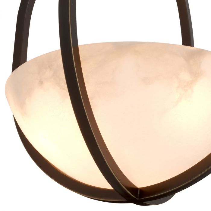 Chandelier Scapa bronze highlight finish alabaster