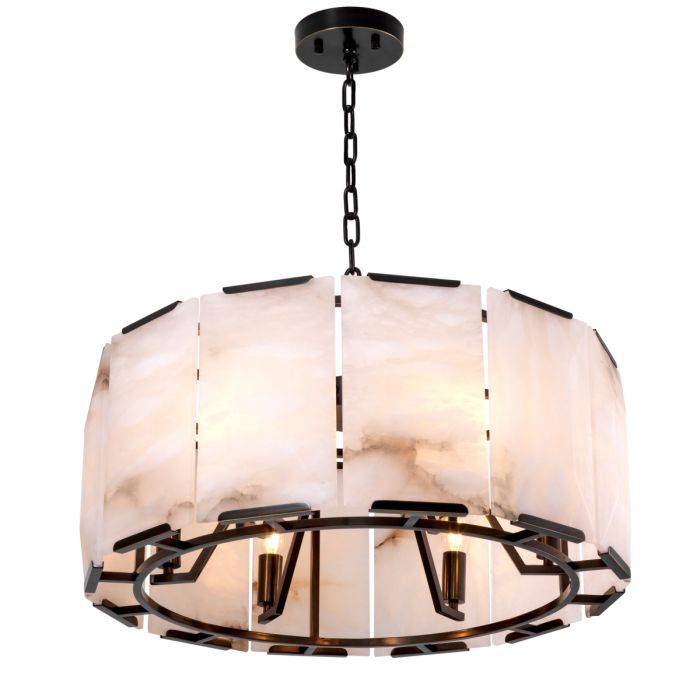 Chandelier Ortiz bronze highlight finish alabaster