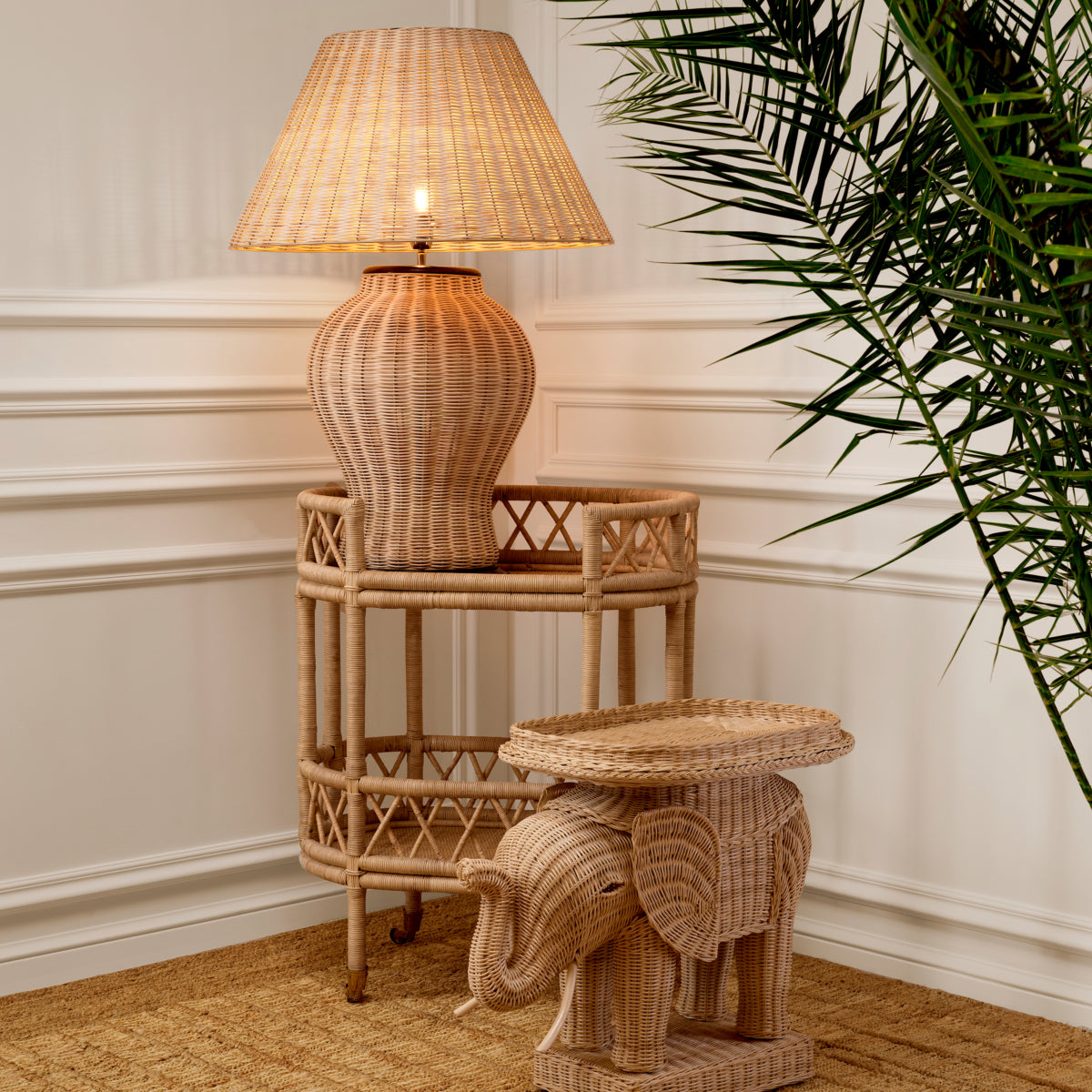 Rattan Sculptural Side Table Elephant | Eichholtzmh.com