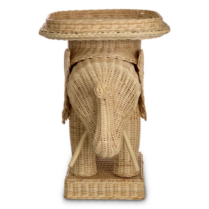 Side Table Elephant natural rattan