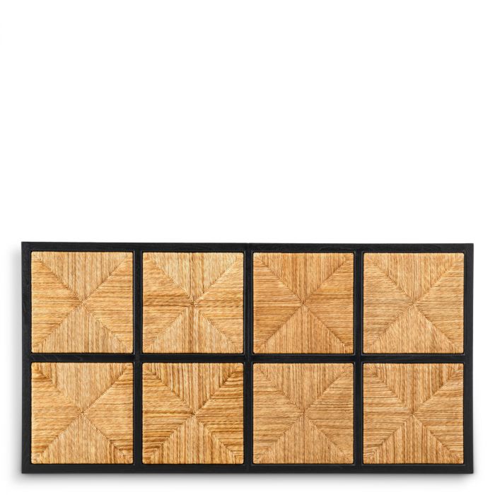 Headboard Aruba classic black finish natural seagrass