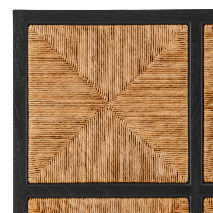Headboard Aruba classic black finish natural seagrass