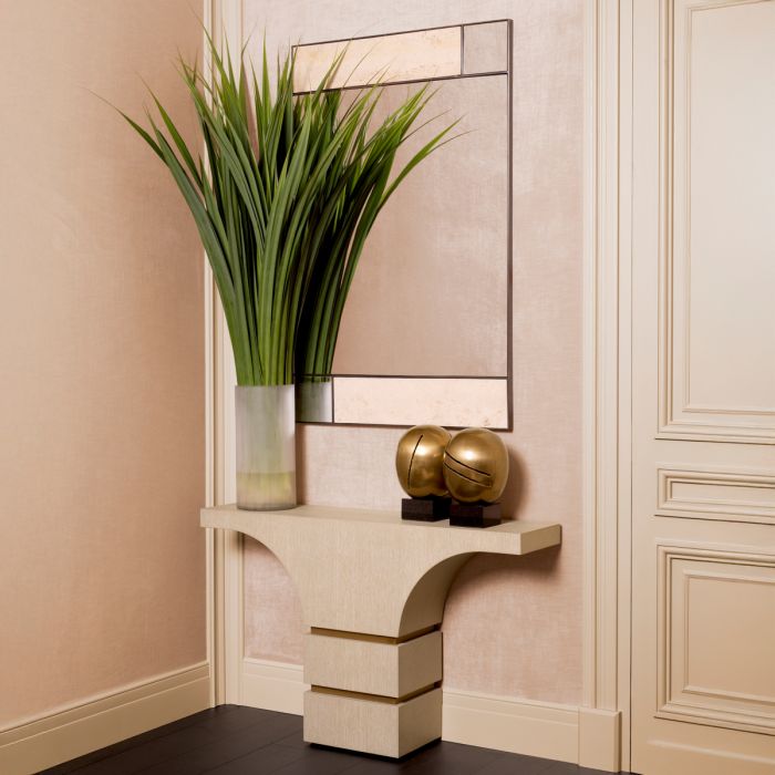 Mirror Cosimo travertine bronze finish