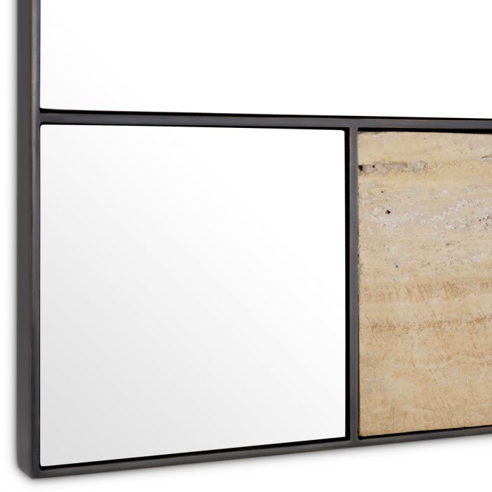 Mirror Cosimo travertine bronze finish