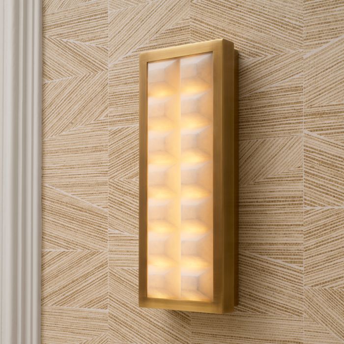 Wall Lamp Cabildo antique brass finish alabaster