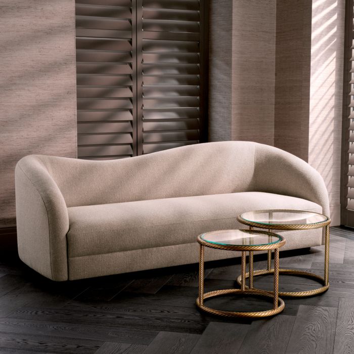 Side Table Addison vintage brass finish set of 2