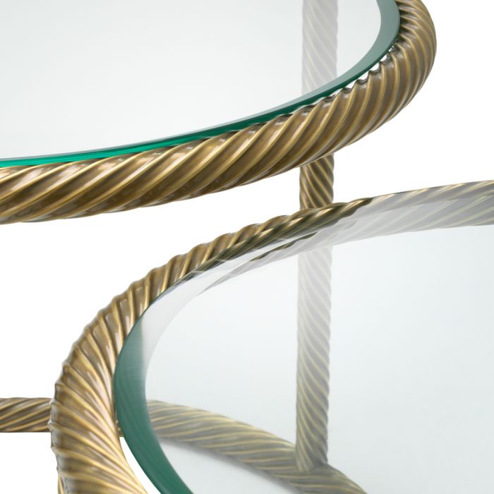 Side Table Addison vintage brass finish set of 2