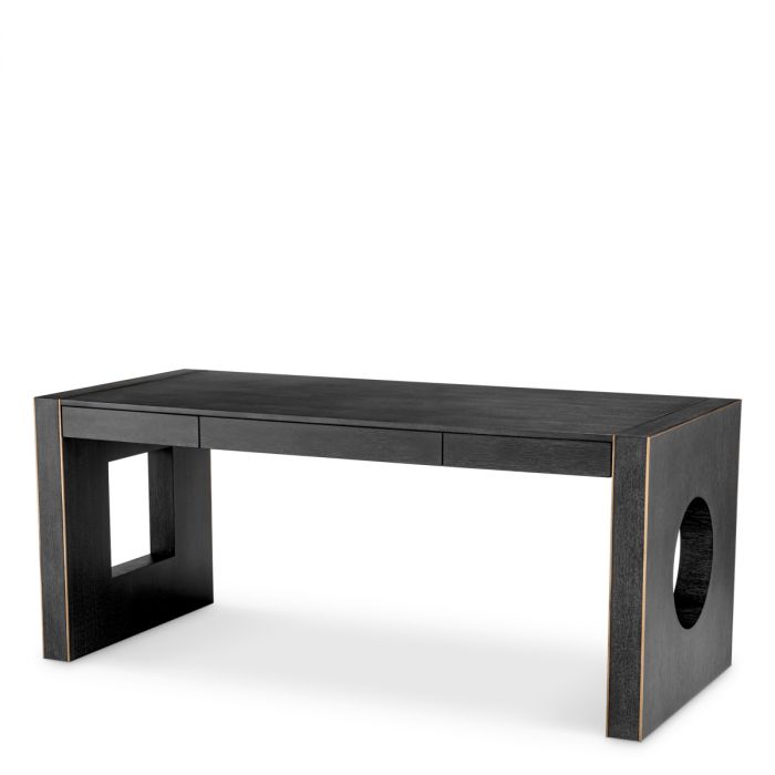 Desk Rovigo charcoal grey oak veneer