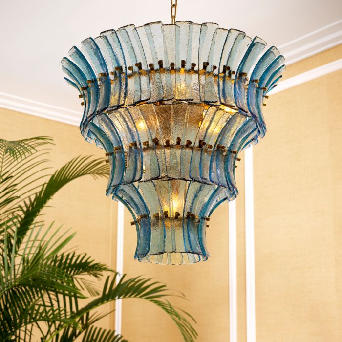 Chandelier Toscano blue glass