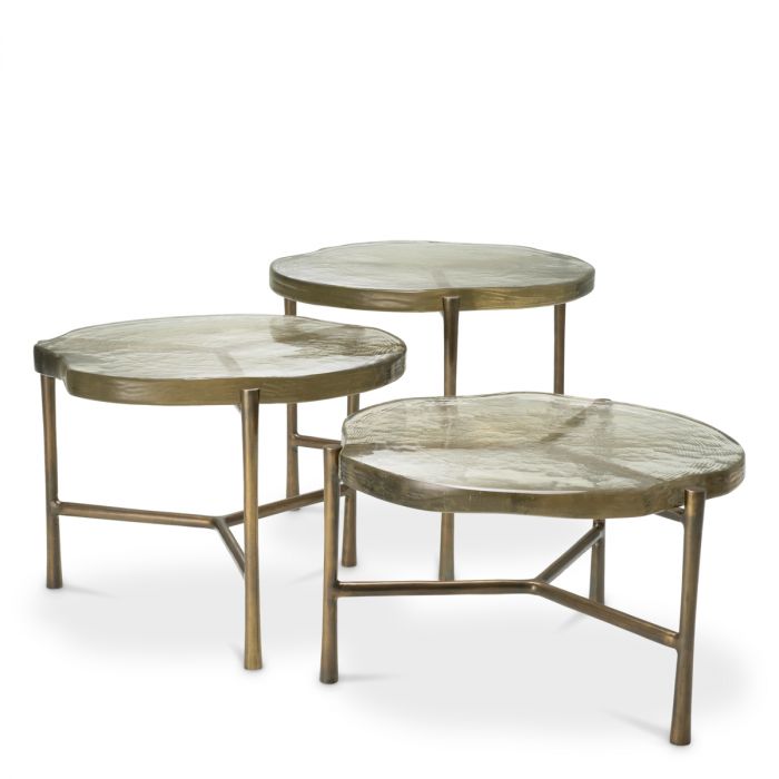 Coffee Table Baldovini handmade glass set of 3