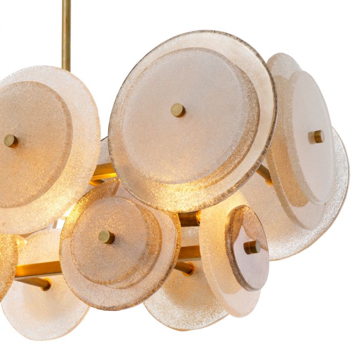 Chandelier Hyde vintage brass finish handmade glass