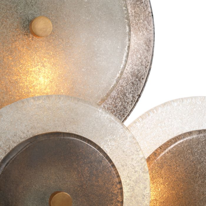 Wall Lamp Hyde vintage brass finish handmade glass